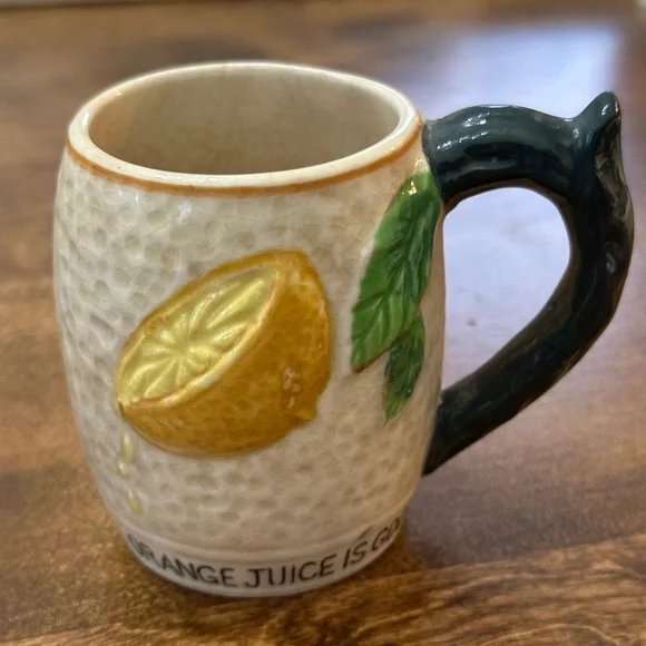 Vintage Ross Products "Orange Juice is Good" Porcelain Mug - Picture 1 of 3